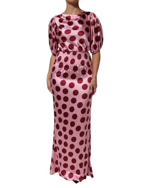 Dolce & Gabbana Red Dot Silk Dress