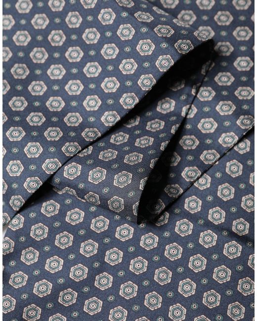 Dolce & Gabbana Blue Patterned Silk Fringes Foulard 138Cm X 15.5Cm Scarf for men