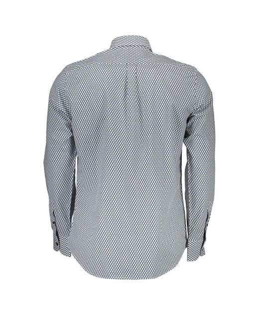 Harmont & Blaine Gray Blue Cotton Pattern Shirt for men