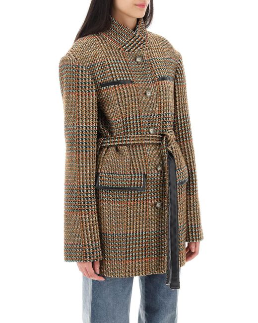 Stella McCartney Brown Tweed Single-breasted Coat