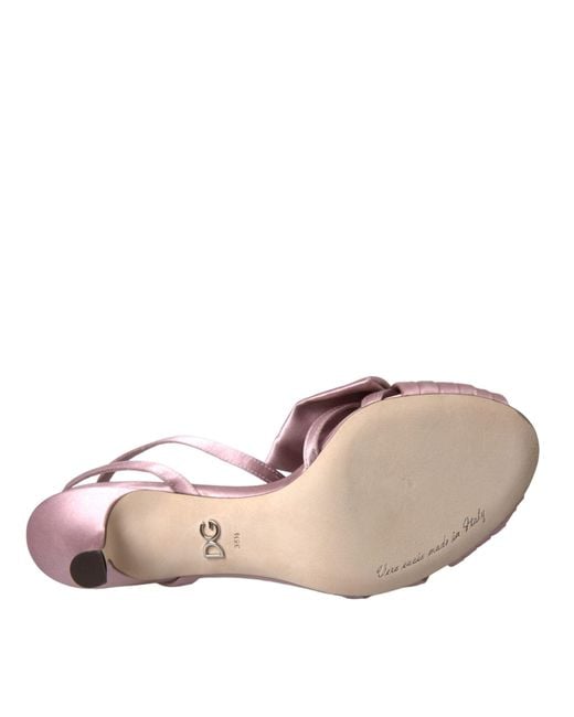 Dolce & Gabbana Pink Keira Crystal Heels Sandals Shoes