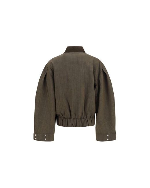 Ganni Brown Bicolor Wool Oves Aries Bomber