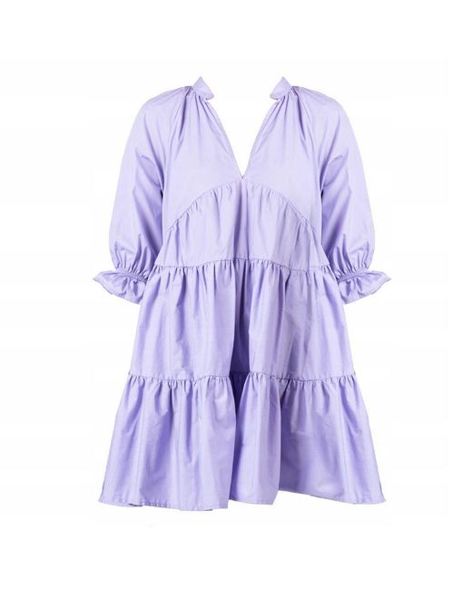 Pinko Purple Elegant Lilac Cotton Summer Dress