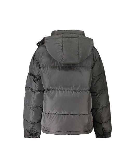 Tommy Hilfiger Gray Polyester Jacket With Removable Hood"