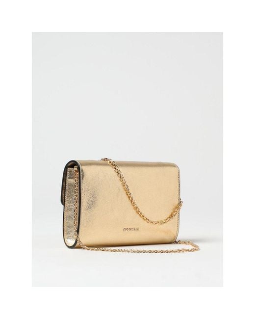Coccinelle Natural Gold Leather Shoulder Bag