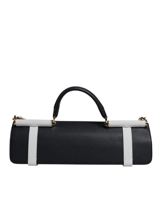 Dolce & Gabbana Black Blue White Calfskin Leather Crossbody Shoulder Bag for men