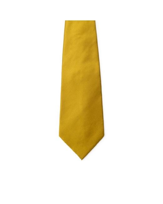Dolce & Gabbana Yellow Solid Silk Necktie for men