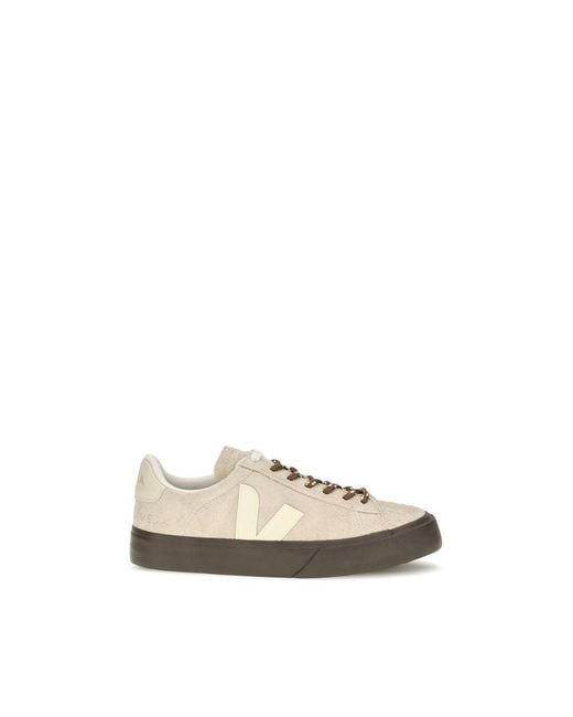 Veja Natural Beige Suede Leather Low Top Sneakers