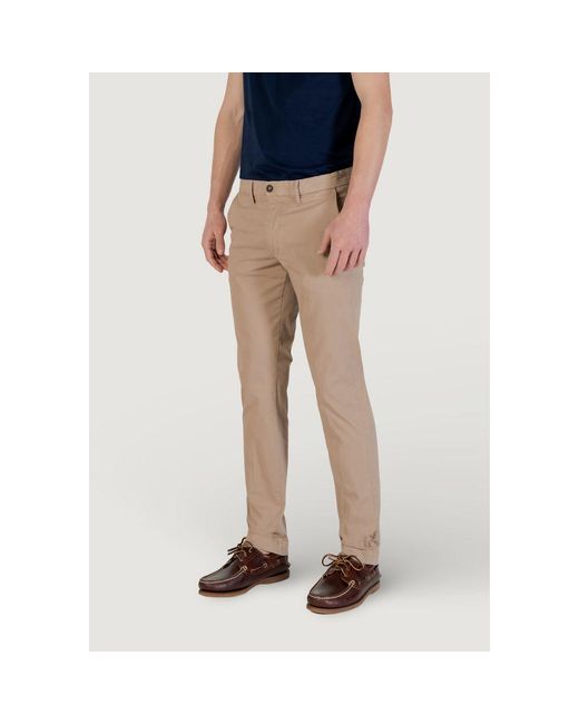 Borghese Blue Beige Cotton Skinny Pants for men