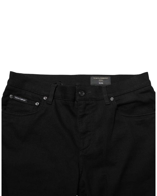 Dolce & Gabbana Black Cotton Stretch Slim Fit Denim Jeans Co+02 Clothing for men