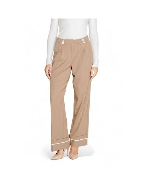 ONLY Natural Brown Recycled Polyester Casual Pants