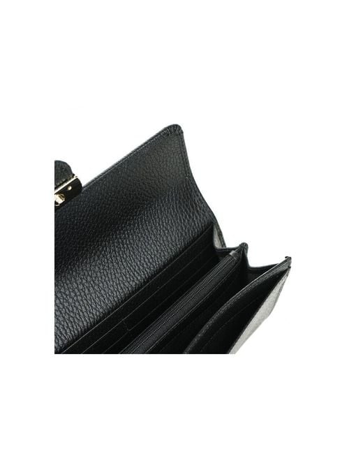 Gucci Black Elegant Calfskin Leather Chain Wallet