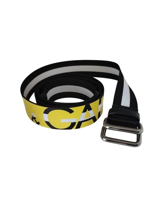 Dolce & Gabbana Black Logo Print Buckle Belt for men