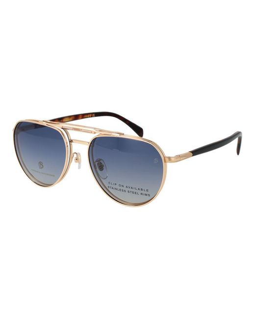 David Beckham Blue Gold Metal Glasses (frames) for men