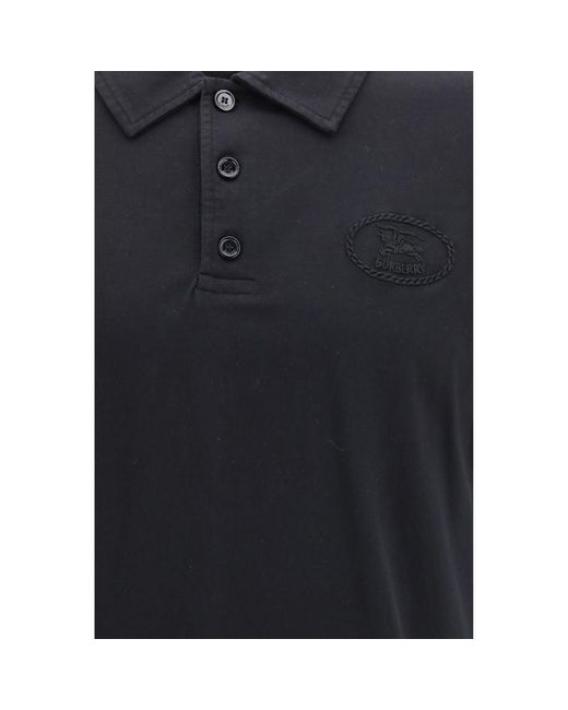 Burberry Black Blue Cotton Polo Shirt for men
