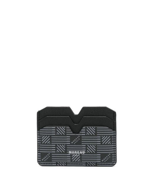 Moreau Black Logo-Stamp Leather Card Holder