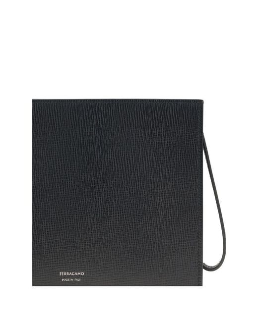 Ferragamo Black Calf Leather Bos Taurus Accessories for men