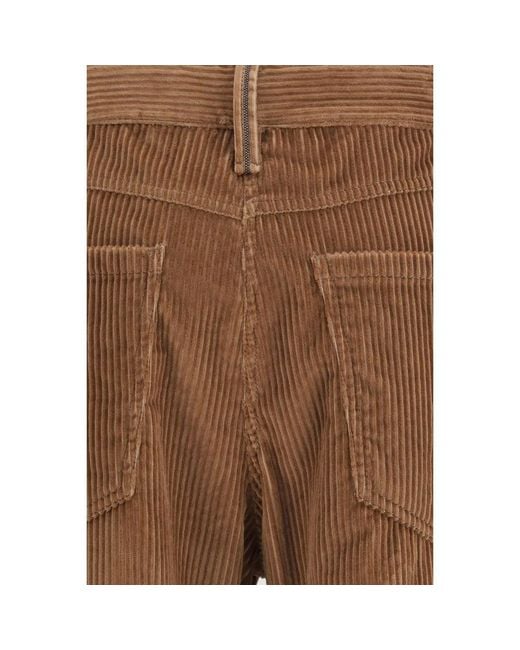 Brunello Cucinelli Brown Cotton Casual Pants