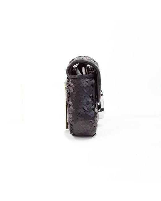 Marc Jacobs Black The Mini J Shoulder Bag Sequined Crossbody Leather