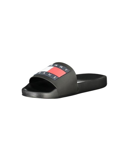 Tommy Hilfiger Black Polyurethane Men Slipper for men