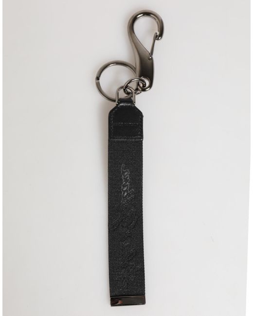 Dolce & Gabbana White Polyester Dg Logo Keychain Keyring for men