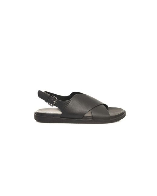Cerruti 1881 Black Leather Crisscross Strap Sandals for men