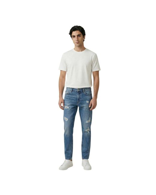 Gianni Lupo Blue Cotton Skinny Jeans for men