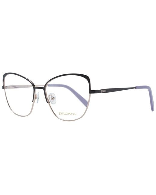 Emilio Pucci Metallic Black Metal Glasses (frames) for men