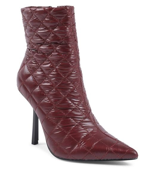 19V69 Italia by Versace Purple Bordeaux Fabric Ankle Boots