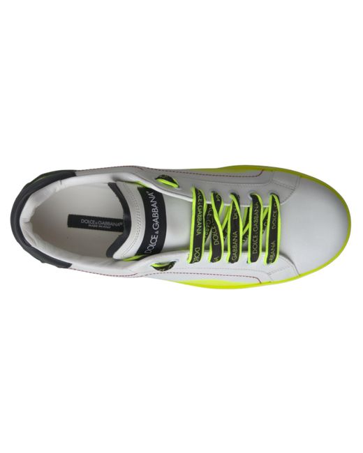 Dolce & Gabbana Black Portofino Leather Sneakers Shoes for men