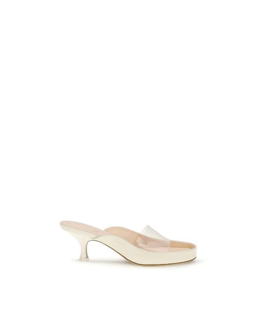 Chloé Natural Beige Polyurethane Platform Sandals