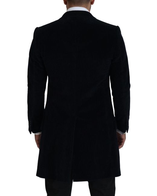 Dolce & Gabbana Black Cotton Cardigan Long Coat Men Jacket for men