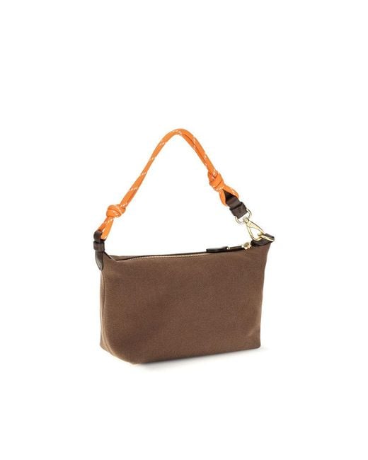 Miu Miu Brown Cotton Shoulder Bag