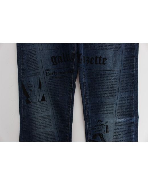 John Galliano Blue Wash Cotton Blend Slim Fit Bootcut Jeans