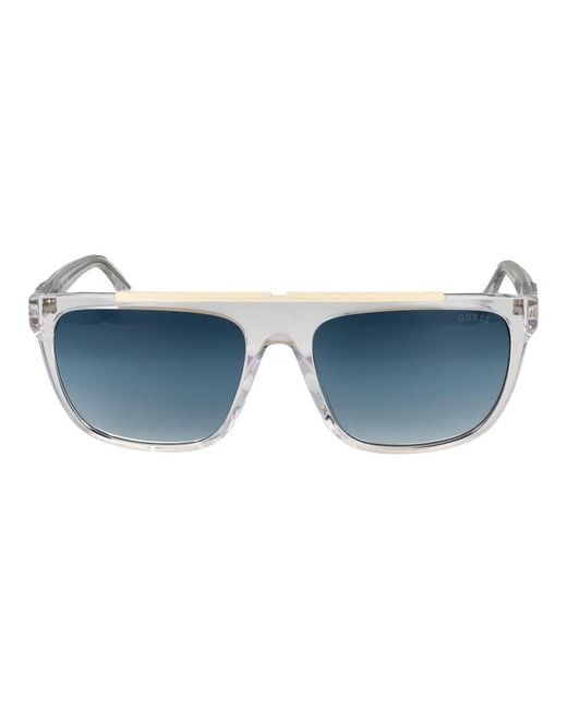 Guess Blue Stainless Steel Sunglasses for men