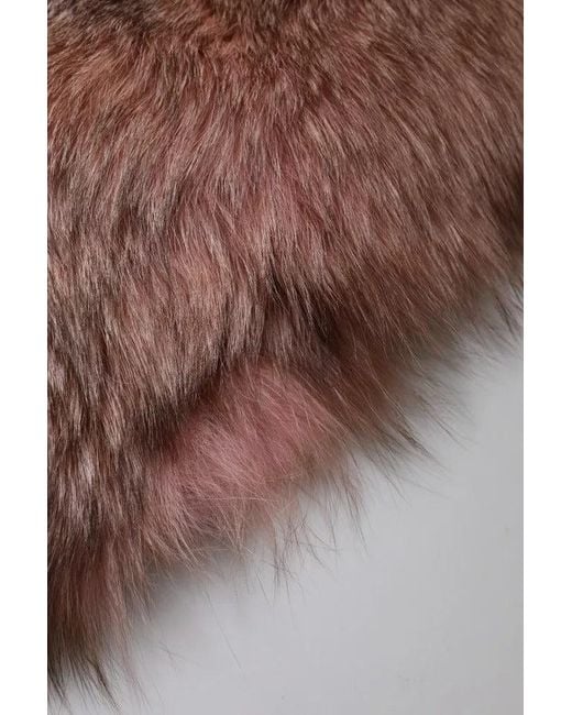 Dolce & Gabbana Pink Frost Fox Fur Neck Warmer Winter Scarf