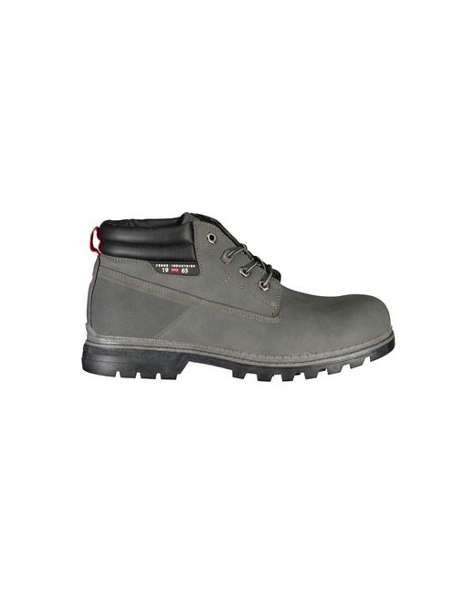 Carrera Gray Sleek Lace-Up Boots With Contrast Detail for men