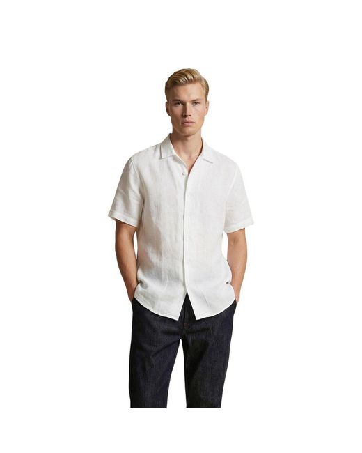 Gianni Lupo Gray White Linen Shortsleeve Shirt for men
