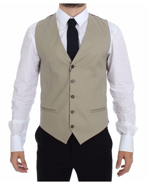 Dolce & Gabbana Blue Elegant Cotton Dress Vest for men