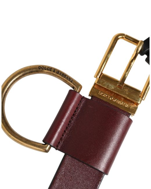 Dolce & Gabbana Multicolor Brown Key Ring Clip Attachments Buckle Belt for men