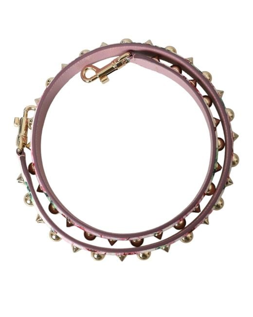 Dolce & Gabbana Pink Floral Handbag Accessory Shoulder Strap