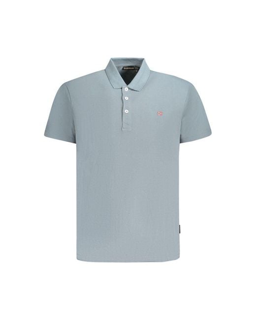 Napapijri Blue Cotton Polo Shirt for men