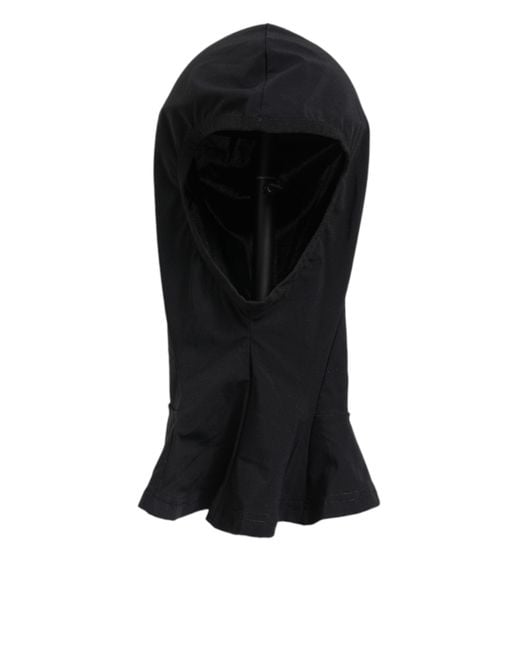 Dolce & Gabbana Black Nylon Elastane Balaclava Hood Face Cover Hat for men