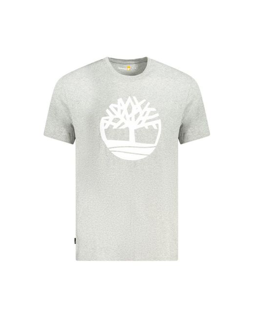 Timberland White Gray Cotton Men T for men