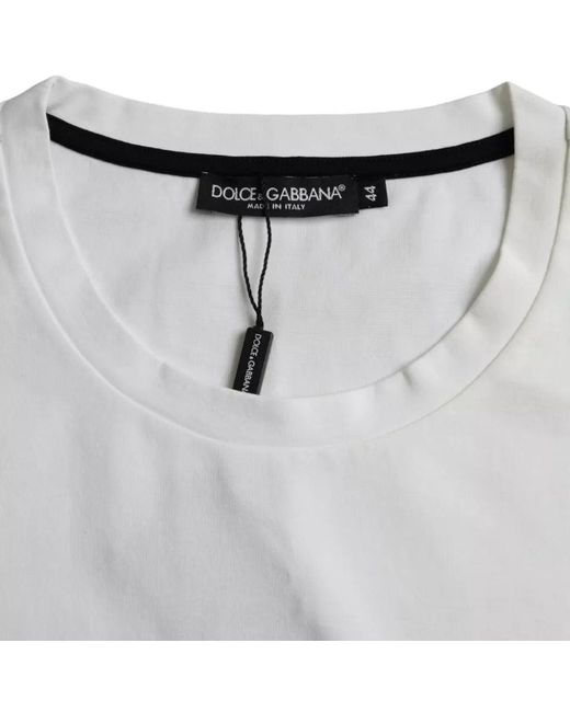 Dolce & Gabbana Gray White Red Lips Print Cotton Men T for men
