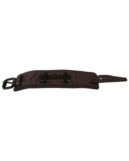 Ermanno Scervino Black Elegant Leather Bracelet