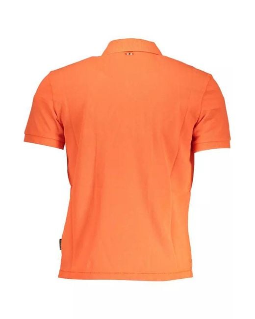 Napapijri Orange Cotton Polo Shirt for men