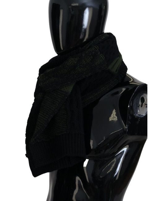 Dolce & Gabbana Black Elegant Wool Scarf for men