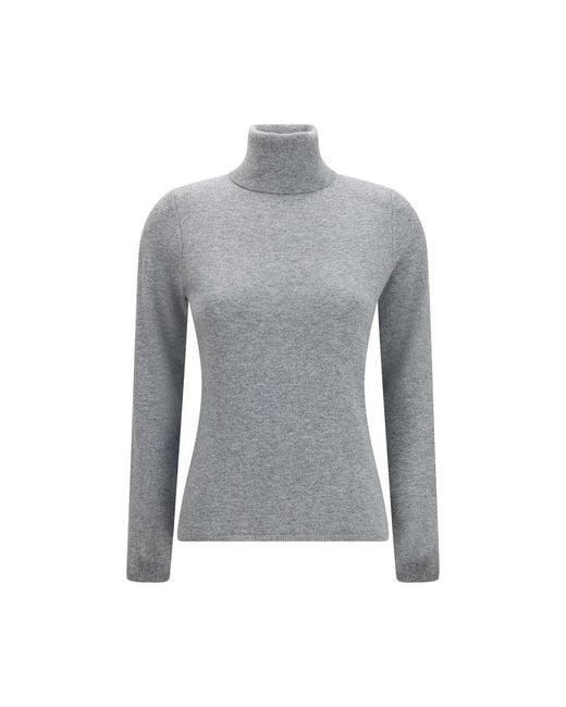 Allude Gray Cashmere Turtleneck