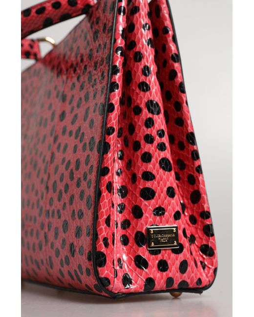 Dolce & Gabbana Red Pink Exotic Leather Top Handle Tote Crossbody Bag for men